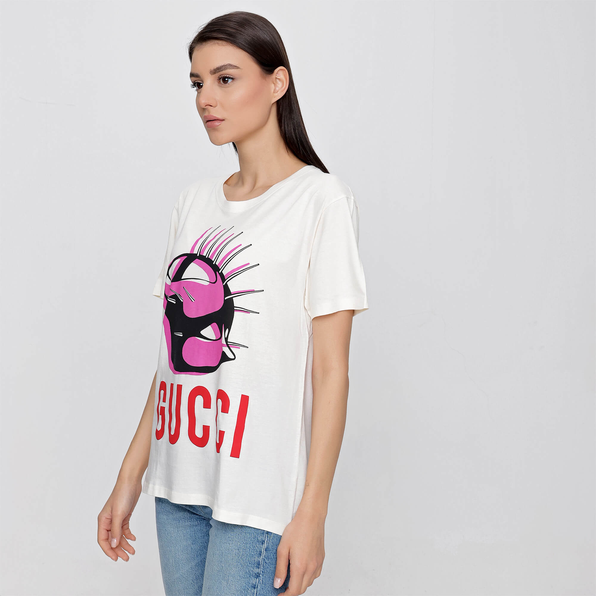 Gucci - White Manifesto Mask Oversized Tshirt